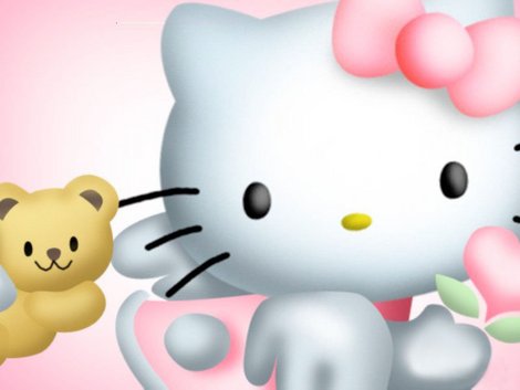  Kitty on Para Descagar Tu Fondo De Hello Kitty Con Un Osito Haz Clic Con Bot  N